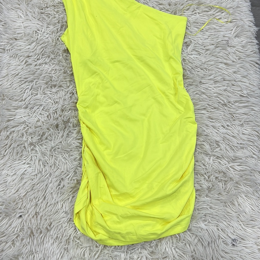 Susana Monaco lime one shoulder mini size small - Picture 2 of 5